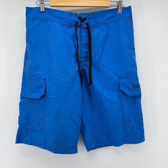True Religion Flap Pocket Cargo Board Shorts Mens Medium Swim Trunks Beach NWT - Picture 13 of 15